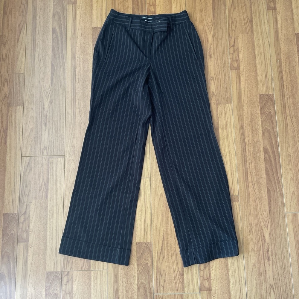 Black Pinstripe Trousers